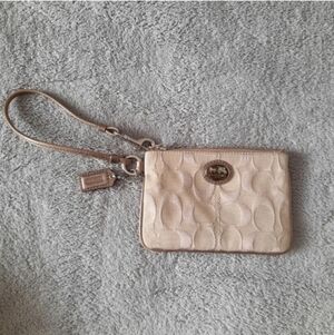 Coach Cream Wristlet Clutch